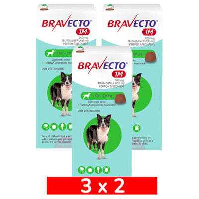 3x2 Bravecto Perro 1M 10 a 20 kg
