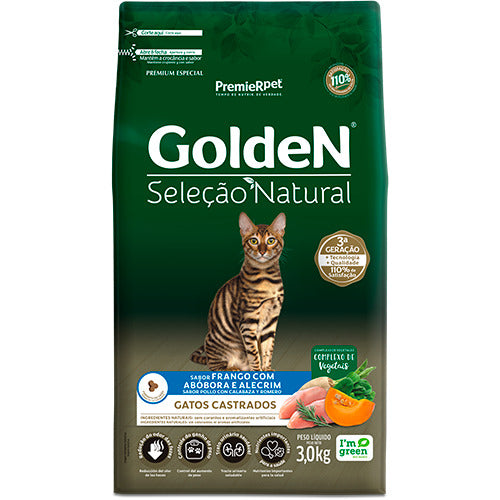 Golden Gatos Castrados Pollo con Calabaza y Romero 3 Kg