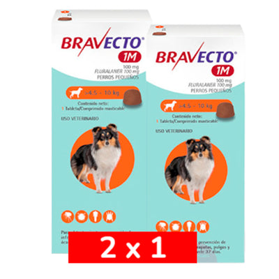 2x1 Bravecto Perro 1M 4,5 a 10 kg