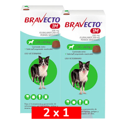 2x1 Bravecto Perro 1M 10 a 20 kg