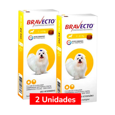 Pack Bravecto Perro 3M 2 a 4,5Kg 2 Unidades