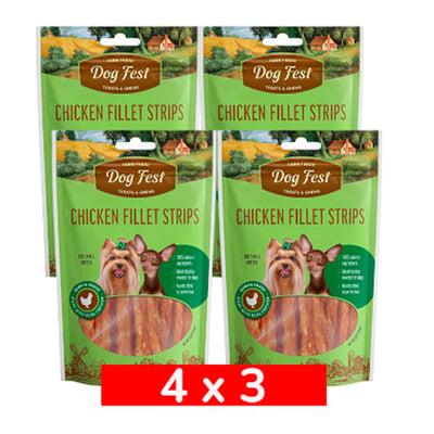 4x3 DogFest Barras de Pollo 55 grs