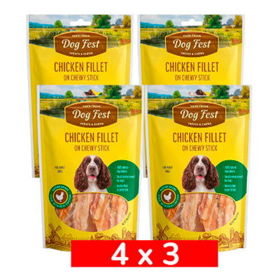 4x3 DogFest Filete de Pollo en Barra Masticable 90 grs