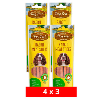 4x3 DogFest Sticks de Carne de Conejo 45 grs
