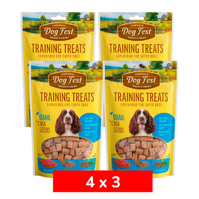 4x3 DogFest Training Snack - Codorniz y Semillas de Chia 90 grs